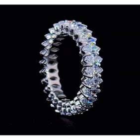 14k White Gold 7.80 ct Marquise Cut Diamond Eternity Band
