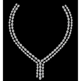 85.29 ct Oval Cut Diamond Necklace Layout Set