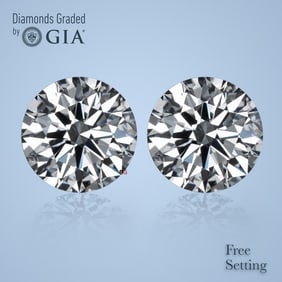 6.14 ct Round cut GIA Graded Diamond Pair