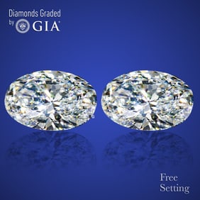 6.07 ct Oval cut GIA Graded Diamond Pair