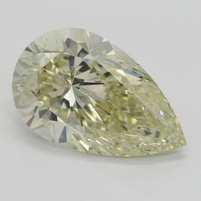 5.02 ct, Fancy Lt. Brn. Yellow/VVS2, Pear cut GIA Graded Diamond