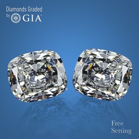 6.02 ct Cushion cut GIA Graded Diamond Pair