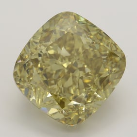 8.53 ct, Fancy Brn. Green Yellow/VVS1, Cushion cut GIA Graded Diamond