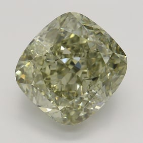 3.54 ct, Fancy Gray Green Yellow/VS1, Cushion cut GIA Graded Diamond