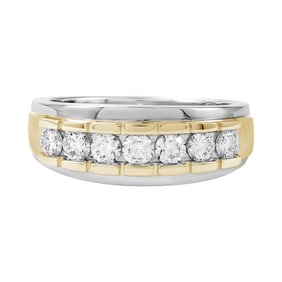 18kt 2-Tone Gold .96ct Diamond Men's Band