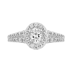 18kt 2-Tone Gold 1.18ct Diamond Oval cut Engagement Ring