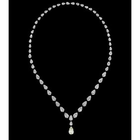 38.41 ct Pear Cut Diamond Necklace Layout Set