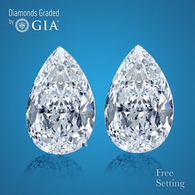 8.02 ct Pear cut GIA Graded Diamond Pair