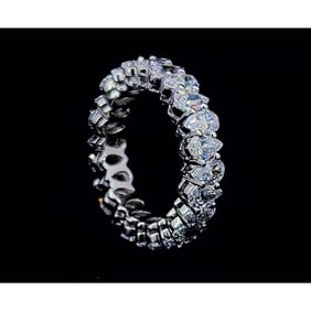 14k White Gold 6.40 ct Pear Cut Diamond Eternity Band