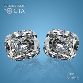 5.02 ct Cushion cut GIA Graded Diamond Pair