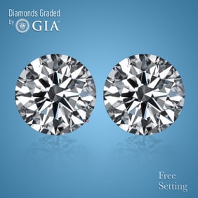 6.05 ct Round cut GIA Graded Diamond Pair