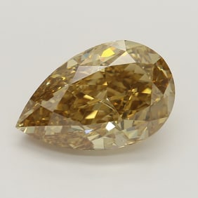 4.02 ct, Fancy Brn. Orange Yellow/IF, Type IIa Pear cut GIA Graded Diamond
