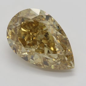 3.51 ct, Fancy Brn. Yellow/IF, Type IIa Pear cut GIA Graded Diamond