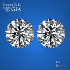 6.00 ct Round cut GIA Graded Diamond Pair