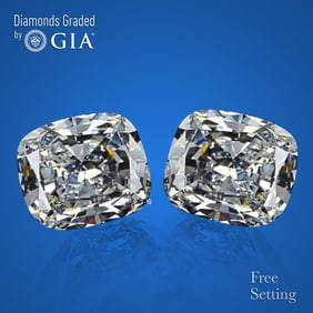 4.02 ct Cushion cut GIA Graded Diamond Pair