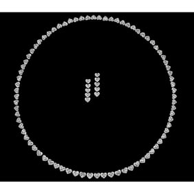 41.72 ct Heart Cut Diamond Necklace Layout Set