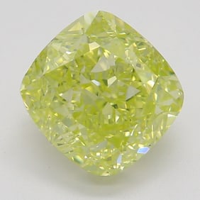1.52 ct, Fancy Intense Green Yellow/VS2, Cushion cut GIA Graded Diamond
