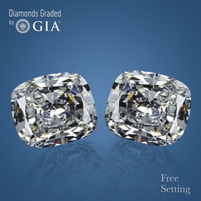 5.11 ct Cushion cut GIA Graded Diamond Pair