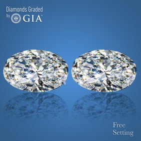 4.02 ct Oval cut GIA Graded Diamond Pair