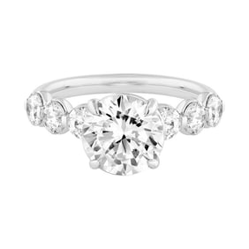 18kt White Gold 4.90ct Diamond Round cut Engagement Ring