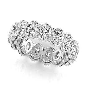 14k White Gold 8.70 ct Oval Cut Diamond Eternity Band