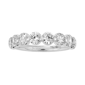 18kt White Gold 1.88ct Diamond Round cut 8 Diamond Wedding Band