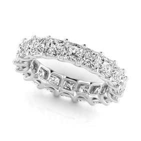 14k White Gold 6.55 ct Princess Cut Diamond Eternity Band