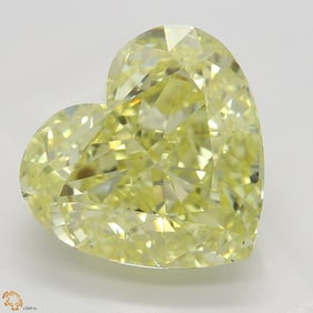 5.02 ct, Yellow/VS2, Heart cut GIA Natural Diamond