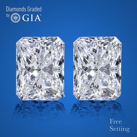 4.04 ct Radiant cut GIA Graded Natural Diamond Pair