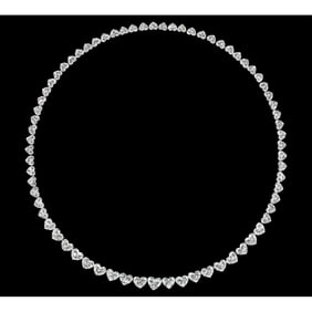40.88 ct Heart Cut Diamond Necklace Layout Set