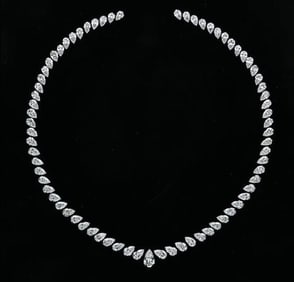 27.95 ct Pear Cut Diamond Necklace Layout Set