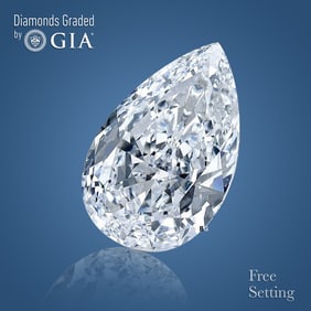 5.03 ct, Color D/VVS2, Type IIA Pear cut GIA Natural Diamond