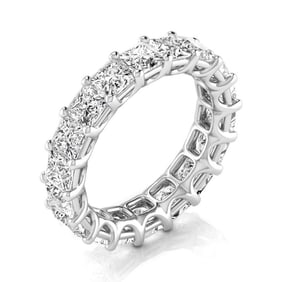 18kt White Gold Princess cut 5.49ct Diamond Eternity band
