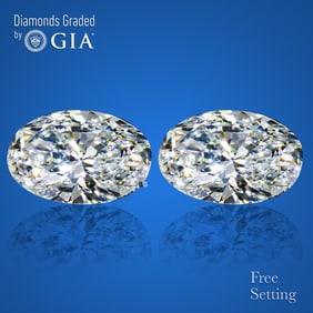 4.06 ct Oval cut GIA Graded Natural Diamond Pair