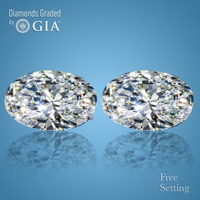 4.02 ct Oval cut GIA Graded Natural Diamond Pair
