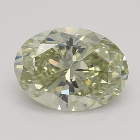 1.00 ct, Gray Green Yellow/VS2, Oval cut GIA Natural Diamond