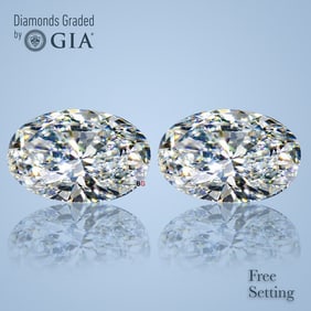 4.02 ct Oval cut GIA Graded Natural Diamond Pair