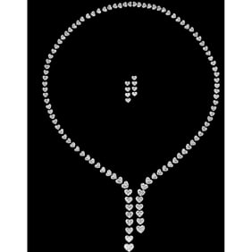 54.57 ct Heart Cut Diamond Necklace Layout Set