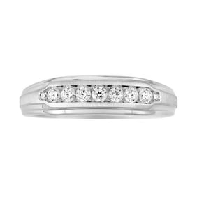 18kt White Gold .29ct Diamond Men's Band