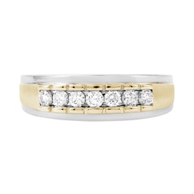 18kt 2-Tone Gold .46ct Diamond Men's Band