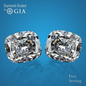 4.60 ct Cushion cut GIA Graded Natural Diamond Pair