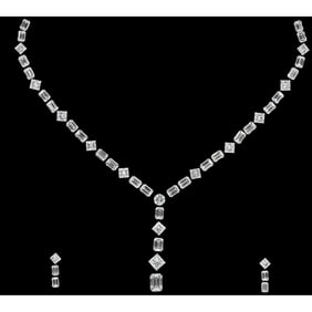 45.41 ct Round, Princess & Emerald Cut Diamond Necklace Layout Set