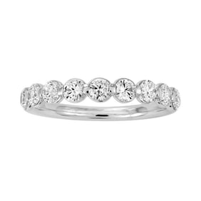 18kt White Gold .81ct Diamond Round cut 9 Diamond Wedding Band