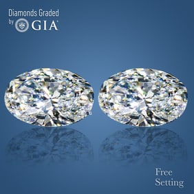 4.01 ct Oval cut GIA Graded Natural Diamond Pair