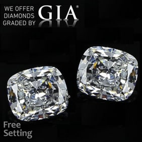 5.02 ct Cushion cut GIA Graded Natural Diamond Pair