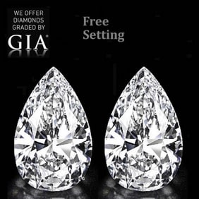 6.03 ct Pear cut GIA Graded Natural Diamond Pair