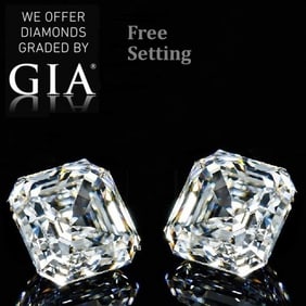 5.00 ct Square Emerald cut GIA Graded Natural Diamond Pair
