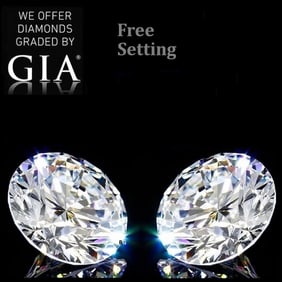 6.44 ct Round cut GIA Graded Natural Diamond Pair