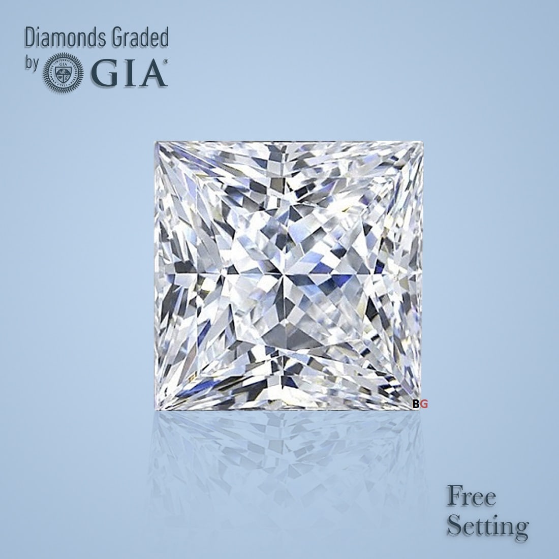 2.51 ct, Color F/VS2, Princess cut GIA Natural Diamond: Click here to view HD 360 Spinning Image GIA G