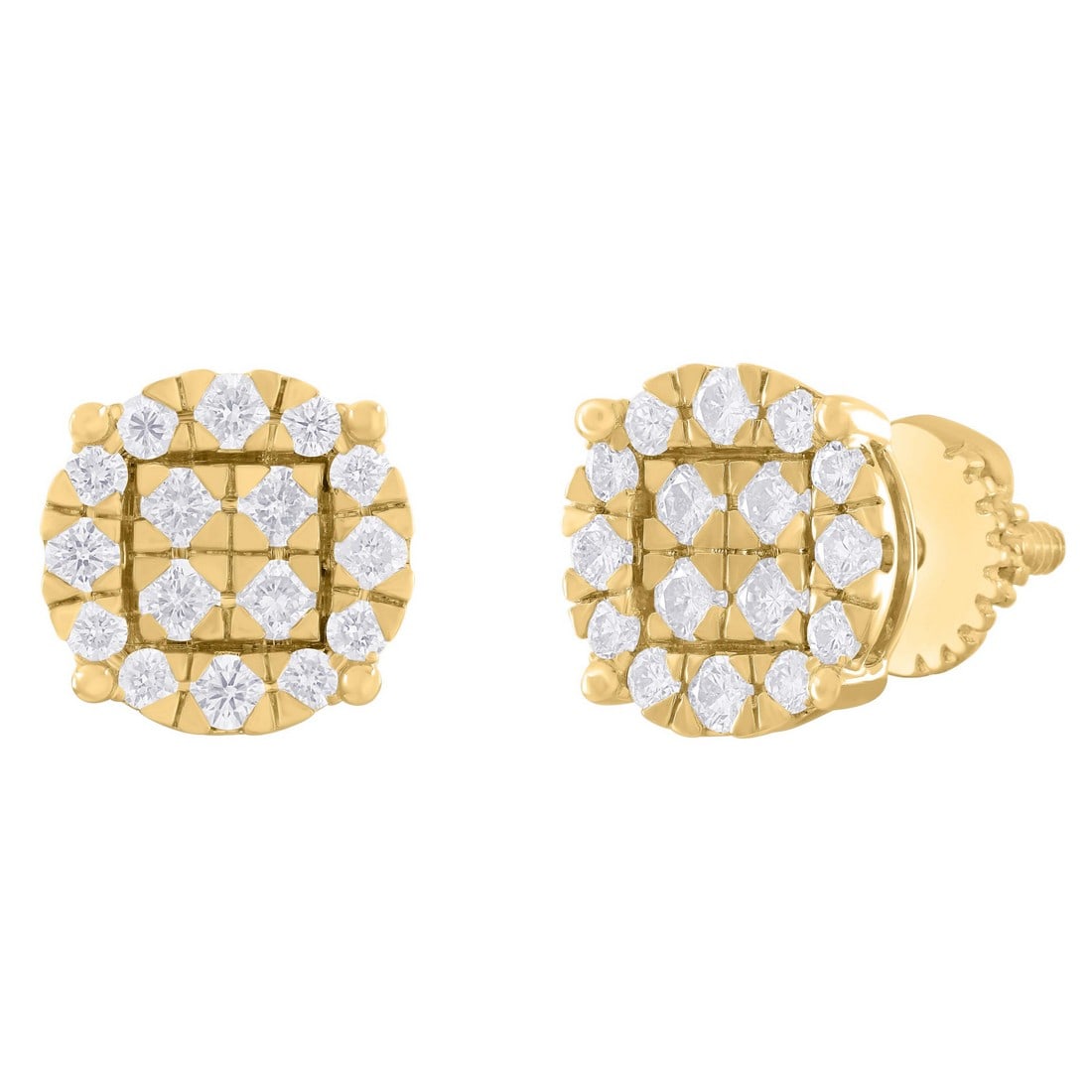 14K Yellow Gold 2.06 tcw Natural Diamond Earrings: Gold Type: 14K Yellow Gold Approximate Total Gold Weight (gm): 6.84 Natural Diamond Shape(s): Round Total Natural Diamond Weight: 2.06 carat No. of Natural Diamonds: 33 Color of Natural Diam